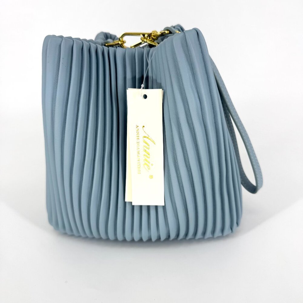 Annie Handbags Aura Bucket Bag Light Blue‎ NWT